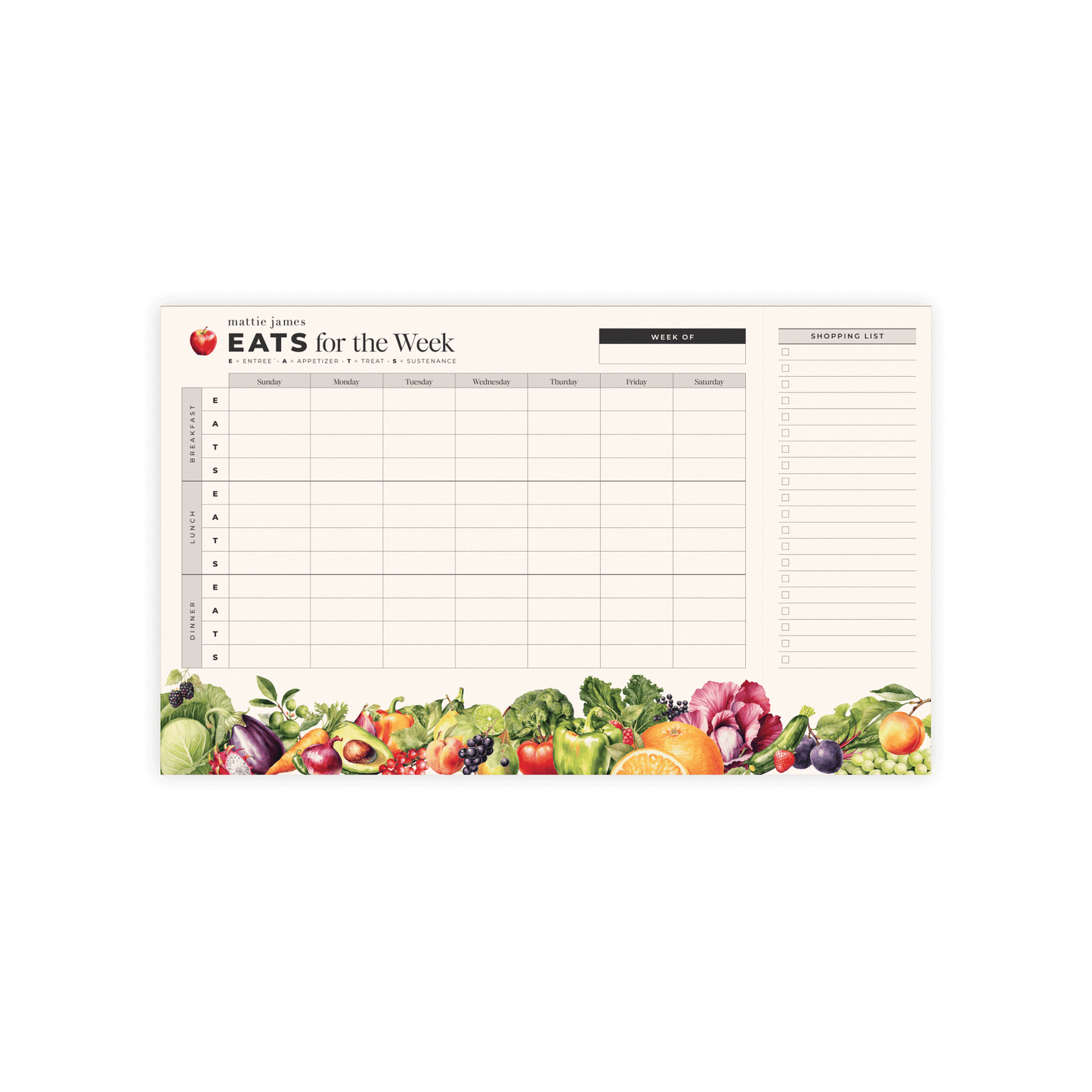 EATS Meal Planning Notepad